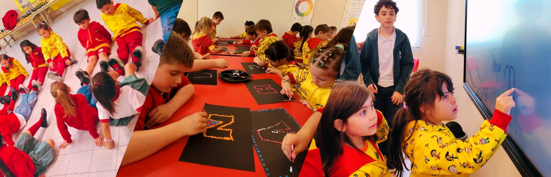 Estudiantes de primer grado visitando el jardín
