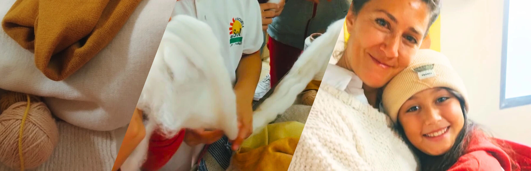 Estudiantes de 4to grado en el proyecto del camino de la lana