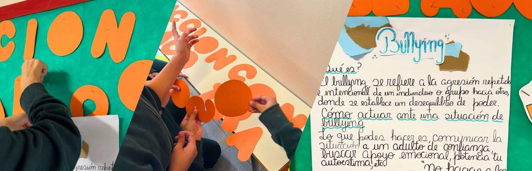 Carteles realizados por estudiantes contra el bullying