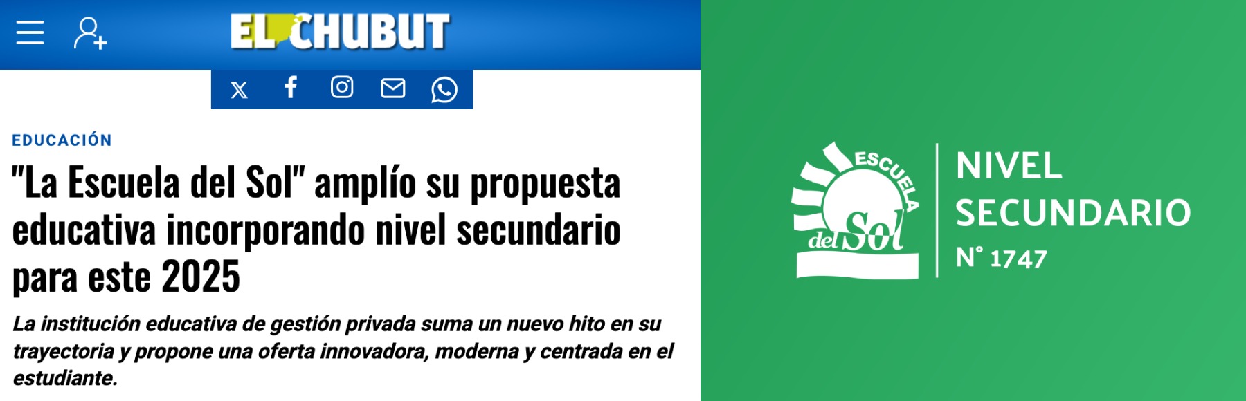 Inicio del Nivel Secundario en la Escuela del Sol