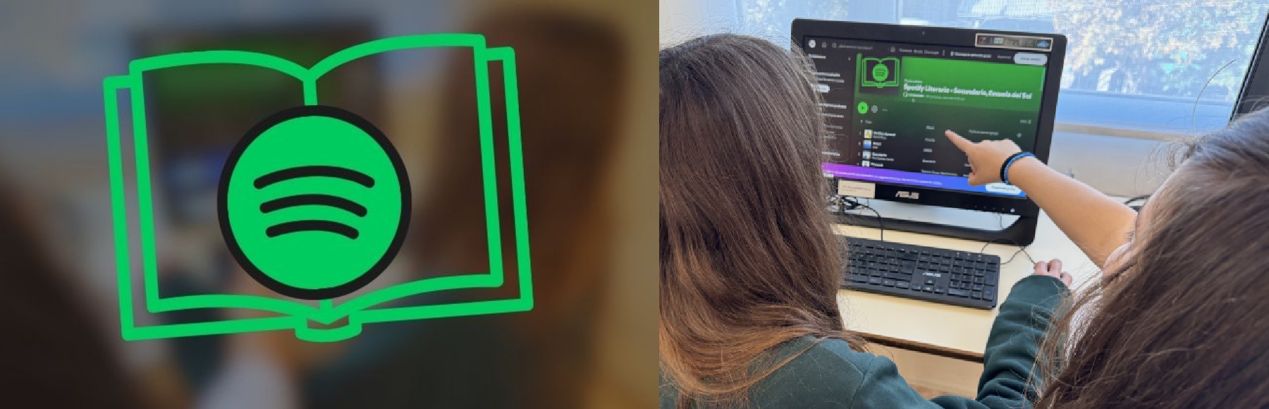 Estudiantes trabajando en el proyecto Spotify Literario