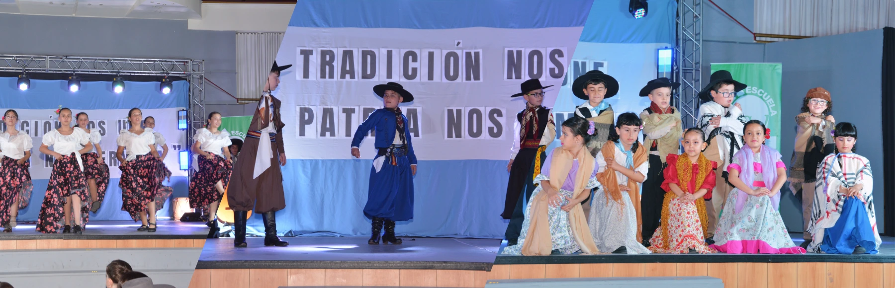 Estudiantes interpretando danzas folklóricas
